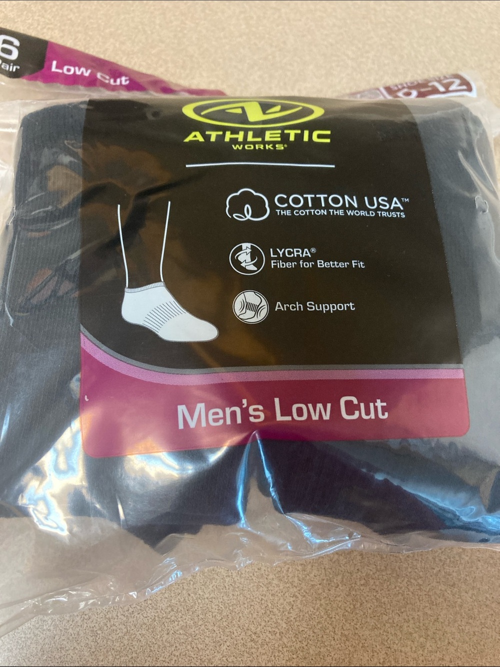 Athletic Works Men’s Low Cut Socks - Black